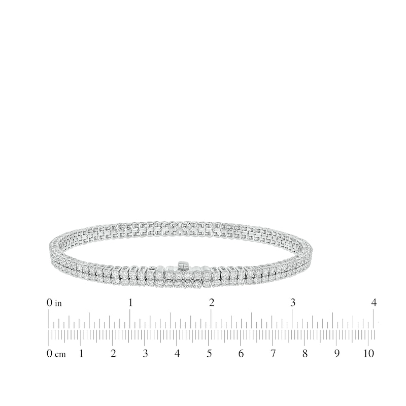 Diamond Double-Row Endless Bracelet with Magnetic Clasp 4 ct tw 10K White Gold 7"