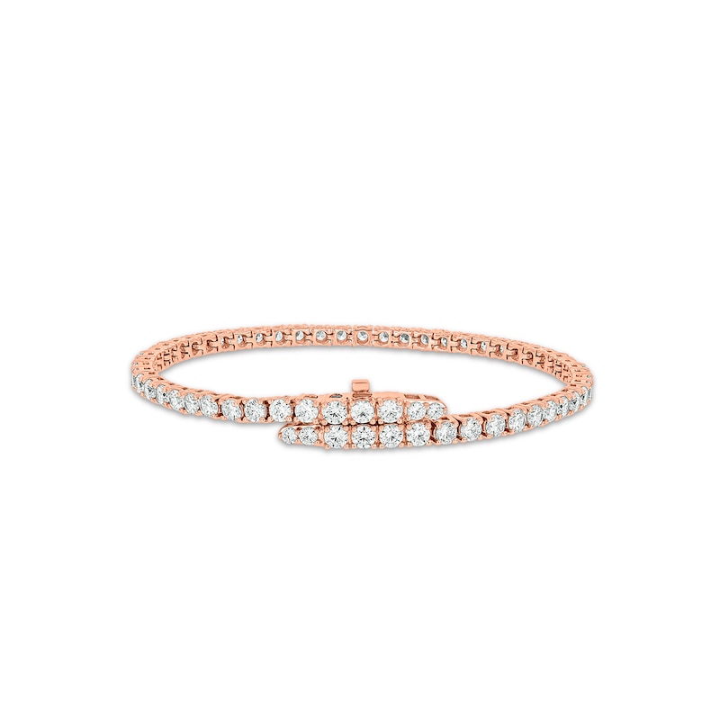 Main Image 1 of Diamond Tennis Bracelet with Magnetic Clasp 5 ct tw 10K Rose Gold 7&quot;
