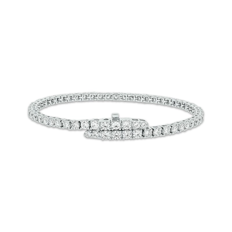 Main Image 1 of Diamond Tennis Bracelet with Magnetic Clasp 5 ct tw 10K White Gold 7&quot;
