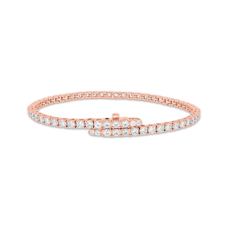 Main Image 1 of Diamond Tennis Bracelet with Magnetic Clasp 6 ct tw 10K Rose Gold 7&quot;