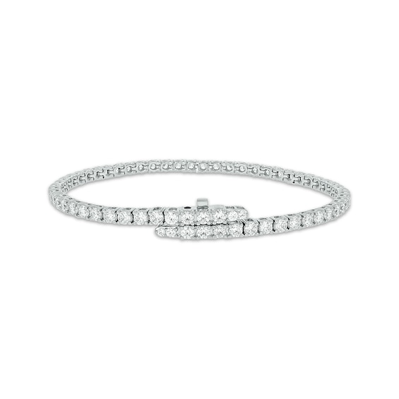 Diamond Tennis Bracelet with Magnetic Clasp 6 ct tw 10K White Gold 7"
