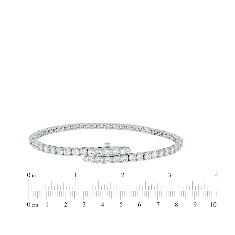 Main Image 4 of Diamond Tennis Bracelet with Magnetic Clasp 6 ct tw 10K White Gold 7"