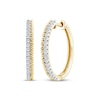 Thumbnail Image 1 of Threads of Love Diamond Hoop Earrings 1/4 ct tw 10K Yellow Gold
