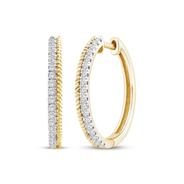 Threads of Love Diamond Hoop Earrings 1/4 ct tw 10K Yellow Gold