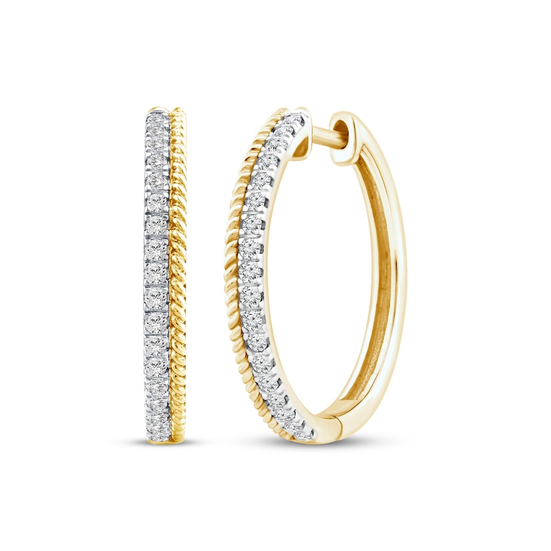 Threads of Love Diamond Hoop Earrings 1/4 ct tw 10K Yellow Gold