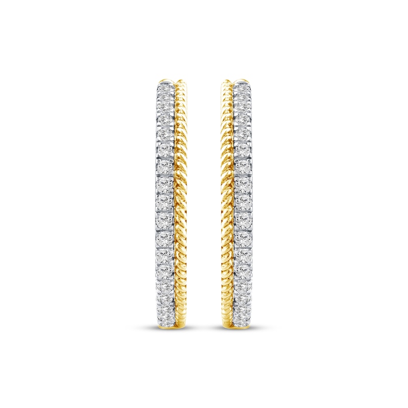 Threads of Love Diamond Hoop Earrings 1/4 ct tw 10K Yellow Gold