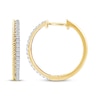 Thumbnail Image 2 of Threads of Love Diamond Hoop Earrings 1/4 ct tw 10K Yellow Gold