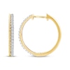 Thumbnail Image 3 of Threads of Love Diamond Hoop Earrings 1/4 ct tw 10K Yellow Gold