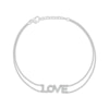 Thumbnail Image 1 of Diamond &quot;Love&quot; Double Strand Anklet 1/10 ct tw Sterling Silver 10&quot;