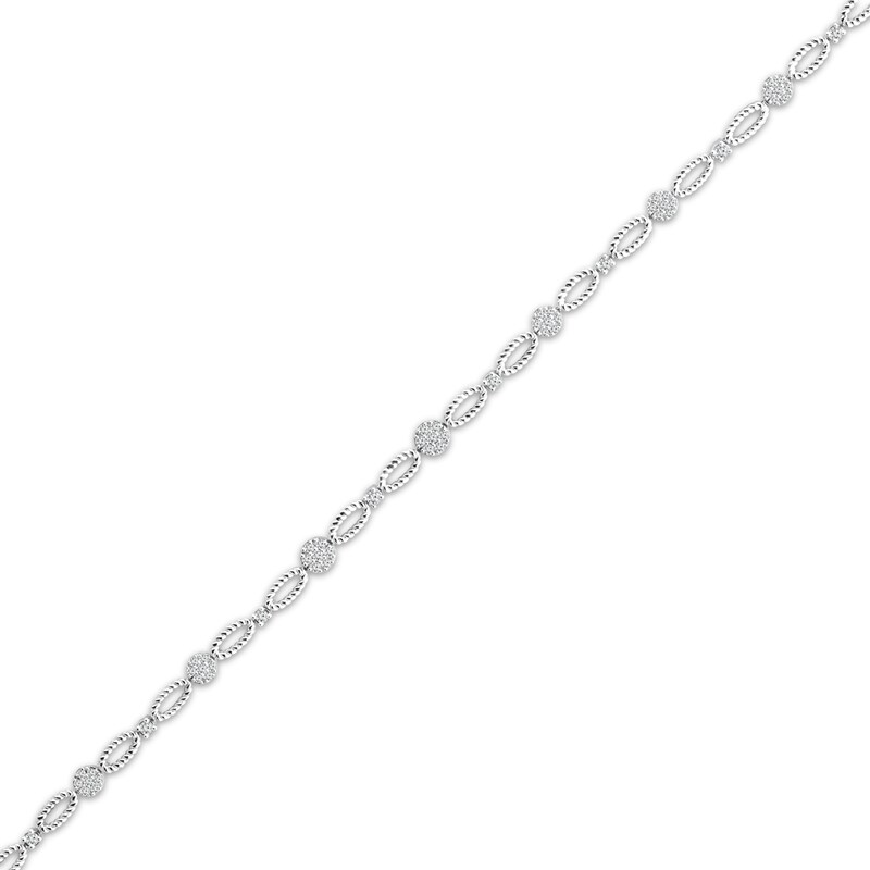 Main Image 2 of Threads of Love Diamond Twist Oval Link Bracelet 1/2 ct tw 10K White Gold 7&quot;