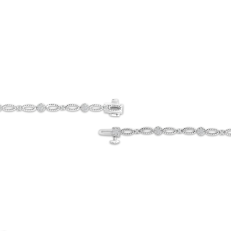 Main Image 3 of Threads of Love Diamond Twist Oval Link Bracelet 1/2 ct tw 10K White Gold 7&quot;