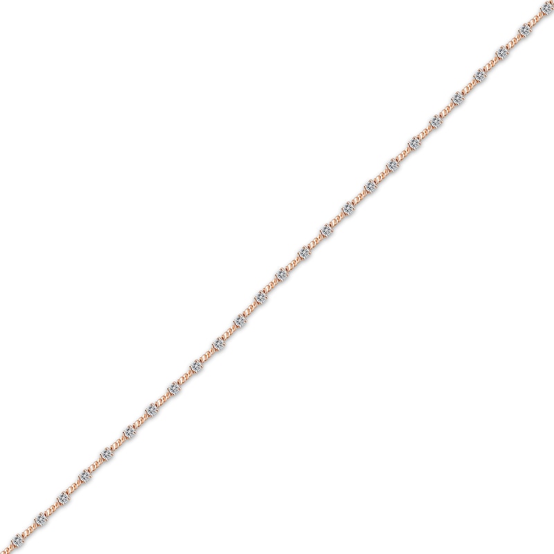 Main Image 2 of Threads of Love Diamond Station Bracelet 1 ct tw 10K Rose Gold 7&quot;