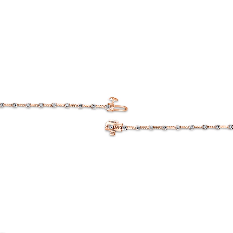 Main Image 3 of Threads of Love Diamond Station Bracelet 1 ct tw 10K Rose Gold 7&quot;