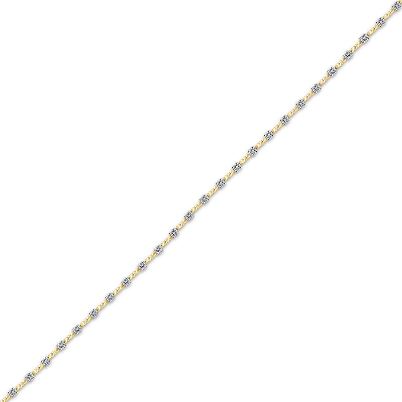 Main Image 2 of Threads of Love Diamond Station Bracelet 1 ct tw 10K Yellow Gold 7&quot;