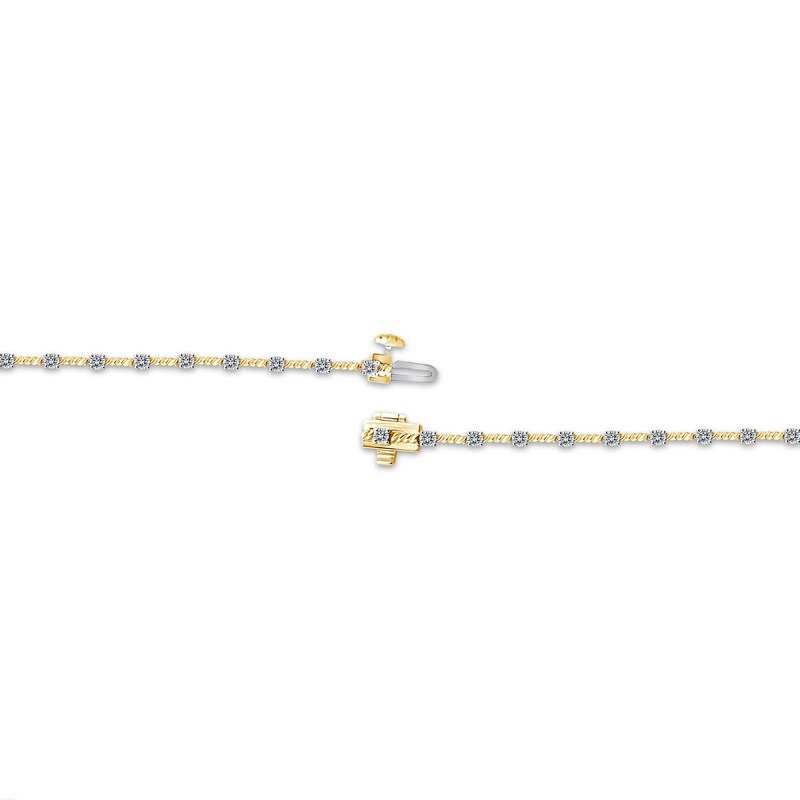 Main Image 3 of Threads of Love Diamond Station Bracelet 1 ct tw 10K Yellow Gold 7&quot;