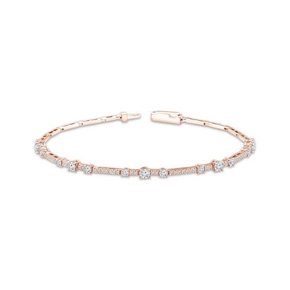 Memories Moments Magic Three-Stone Diamond Bracelet 1 ct tw 10K Rose Gold 7"