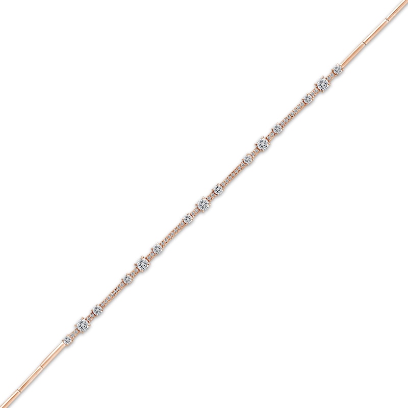 Main Image 2 of Memories Moments Magic Three-Stone Diamond Bracelet 1 ct tw 10K Rose Gold 7&quot;