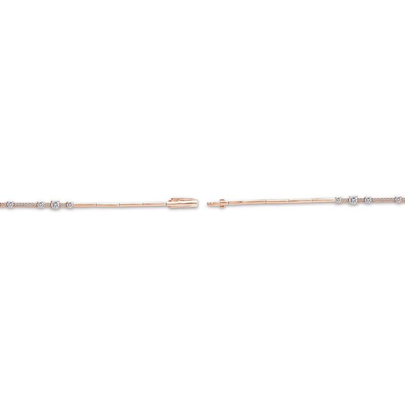 Main Image 3 of Memories Moments Magic Three-Stone Diamond Bracelet 1 ct tw 10K Rose Gold 7&quot;