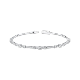 Memories Moments Magic Three-Stone Diamond Bracelet 1 ct tw 10K White Gold 7"