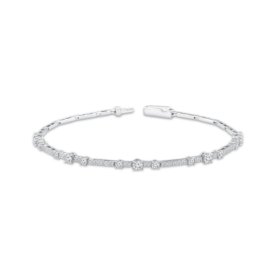 Memories Moments Magic Three-Stone Diamond Bracelet 1 ct tw 10K White Gold 7"