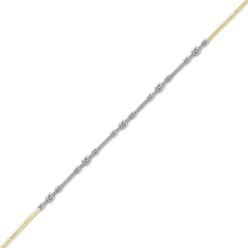 Main Image 2 of Memories Moments Magic Three-Stone Diamond Bracelet 1 ct tw 10K Yellow Gold 7&quot;