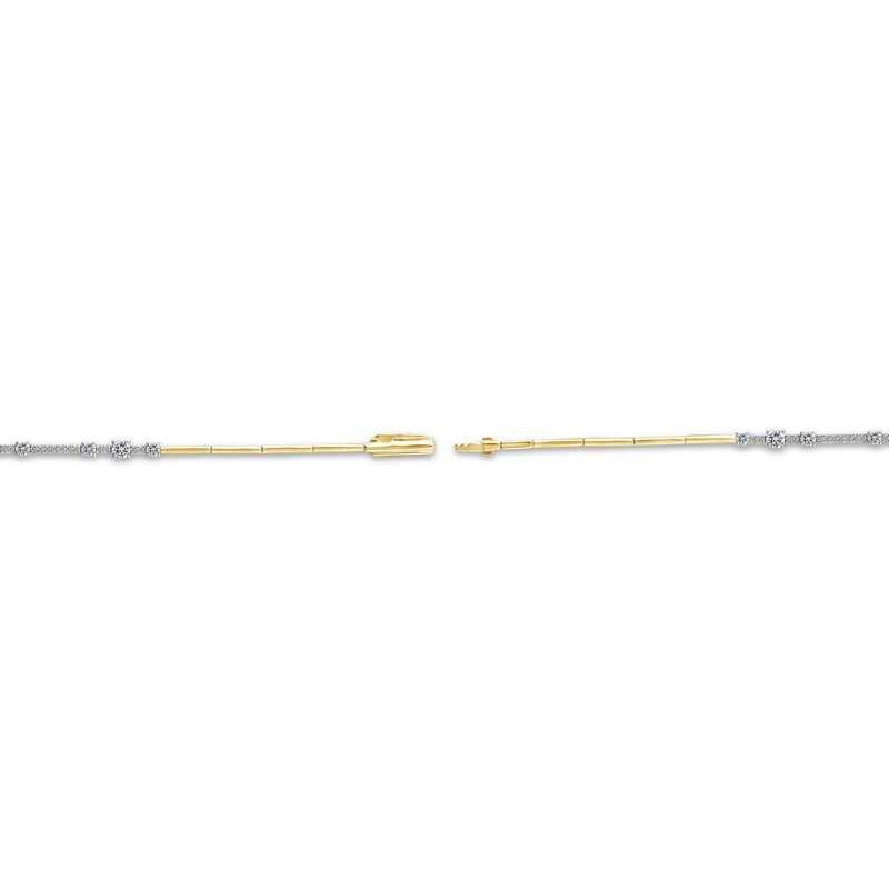 Main Image 3 of Memories Moments Magic Three-Stone Diamond Bracelet 1 ct tw 10K Yellow Gold 7&quot;