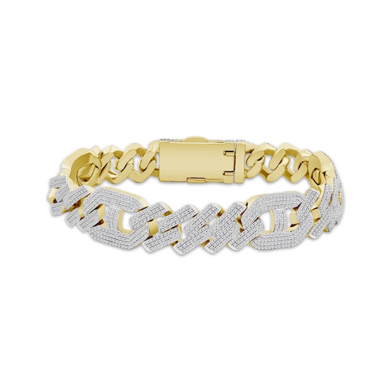 Men's Diamond Chain Link Bracelet 4-1/2 ct tw 10K Yellow Gold 8.5"