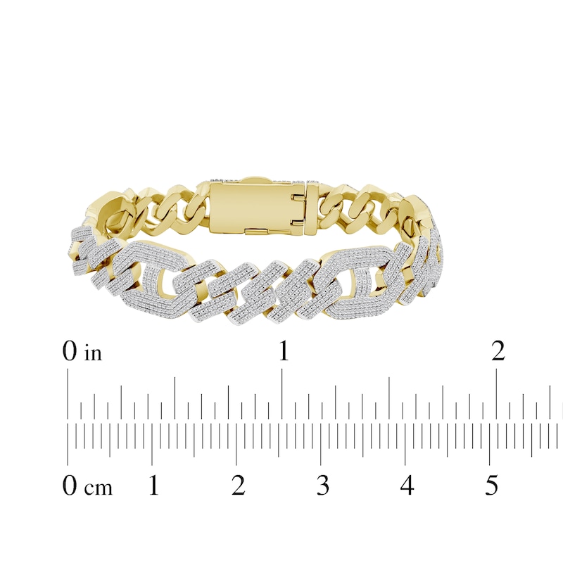Main Image 5 of Men's Diamond Chain Link Bracelet 4-1/2 ct tw 10K Yellow Gold 8.5"