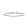 Thumbnail Image 1 of Diamond &quot;Mom&quot; Open Bangle Bracelet 1/20 ct tw Sterling Silver & 10K Rose Gold