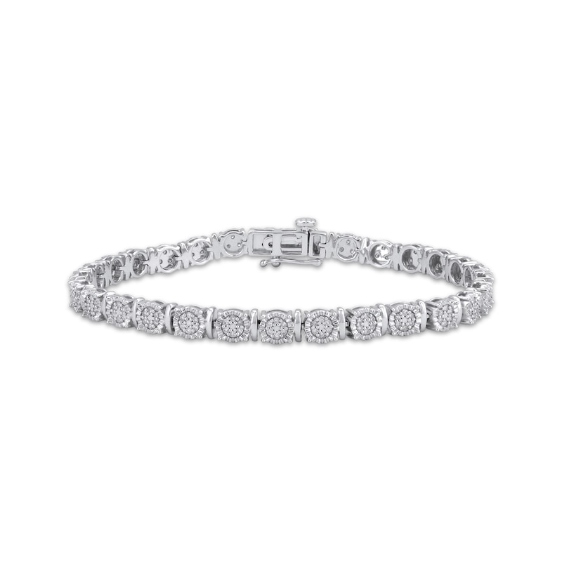 Main Image 1 of Multi-Diamond Link Bracelet 1/2 ct tw Sterling Silver 7&quot;