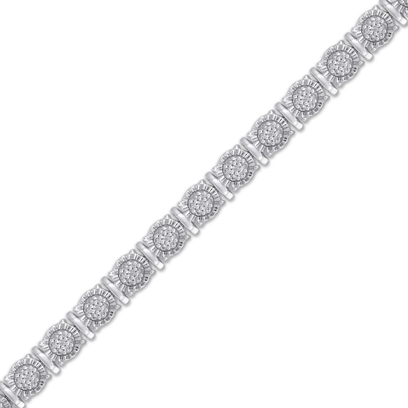 Main Image 2 of Multi-Diamond Link Bracelet 1/2 ct tw Sterling Silver 7&quot;
