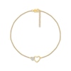 Thumbnail Image 1 of Diamond Double Heart Anklet 1/20 ct tw 10K Yellow Gold 10&quot;