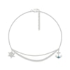 Thumbnail Image 1 of Blue & White Diamond Wheel & Anchor Layered Anklet 1/20 ct tw Sterling Silver 10&quot;