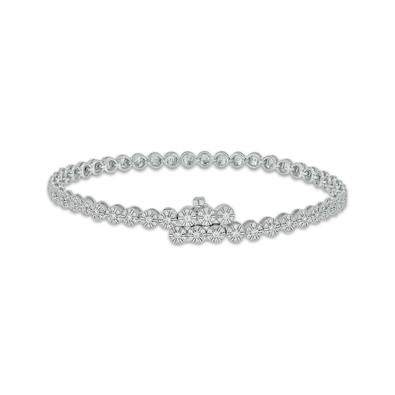 Multi-Diamond Tennis Bracelet 1-1/2 ct tw 10K White Gold 7"