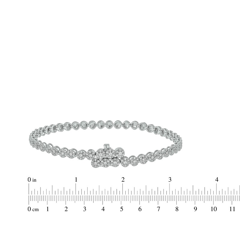 Main Image 4 of Multi-Diamond Tennis Bracelet 1-1/2 ct tw 10K White Gold 7&quot;