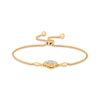 Thumbnail Image 2 of Multi-Diamond Clover Bolo Bracelet 1/4 ct tw 10K Yellow Gold