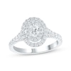 Thumbnail Image 1 of Now + Forever Lab-Grown Diamonds Oval-Cut Double Halo Engagement Ring 1 ct tw 14K White Gold