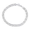 Thumbnail Image 1 of Diamond Alternating Curb Chain Bracelet 1 ct tw 10K White Gold 7.25