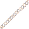 Thumbnail Image 2 of Diamond Alternating Curb Chain Bracelet 1 ct tw 10K Rose Gold 7.25