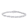 Thumbnail Image 1 of Diamond Alternating Wavy Link Bracelet 1/4 ct tw Sterling Silver 7.5&quot;