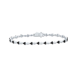Black Diamond Trios Bracelet 1 ct tw 10K White Gold 7"