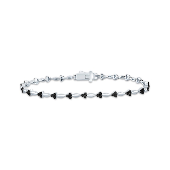 Black Diamond Trios Bracelet 1 ct tw 10K White Gold 7"