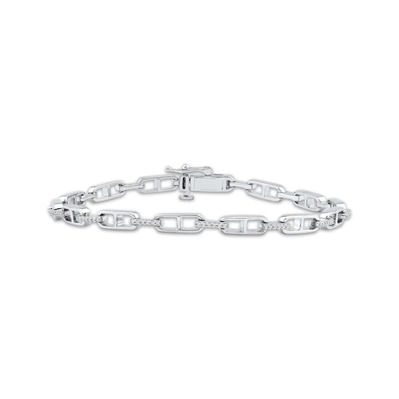 Diamond Mariner Link Bracelet 1/4 ct tw 10K White Gold 7"