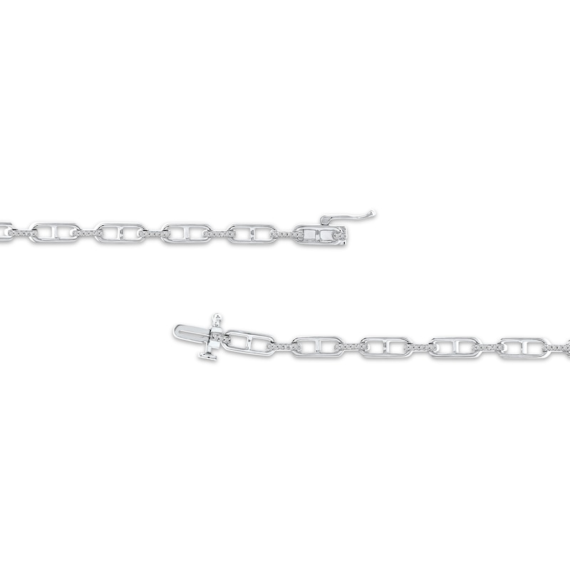 Main Image 3 of Diamond Mariner Link Bracelet 1/4 ct tw 10K White Gold 7&quot;