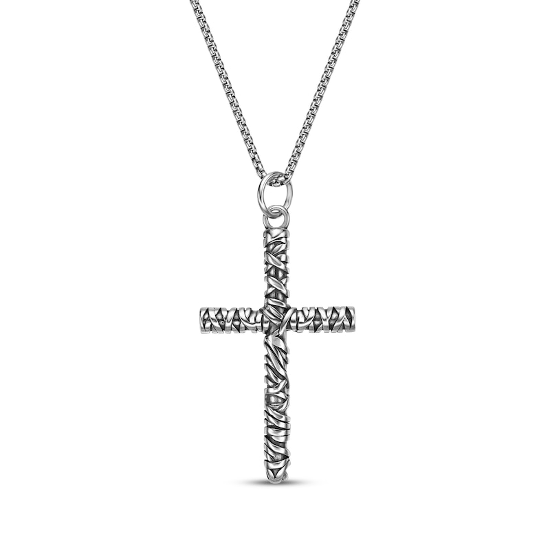 Main Image 1 of Cross Necklace Solid Stainless Steel 24&quot;