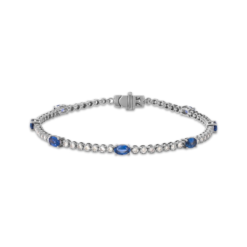 Main Image 1 of Le Vian Sapphire Station Bracelet 1-3/8 ct tw Diamonds 14K Vanilla Gold 7&quot;