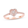 Thumbnail Image 1 of Multi-Diamond Heart-Shaped Halo Promise Ring 1/6 ct tw 10K Rose Gold