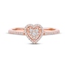 Thumbnail Image 3 of Multi-Diamond Heart-Shaped Halo Promise Ring 1/6 ct tw 10K Rose Gold