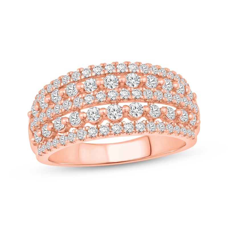 Main Image 1 of Now + Forever Diamond Five-Row Anniversary Ring 1 ct tw 10K Rose Gold