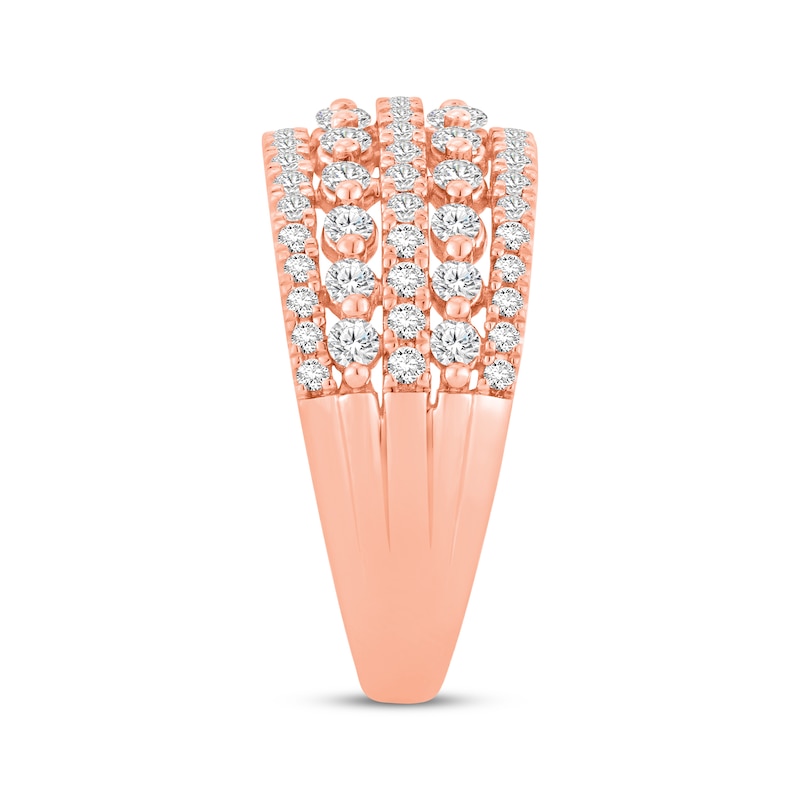 Main Image 2 of Now + Forever Diamond Five-Row Anniversary Ring 1 ct tw 10K Rose Gold